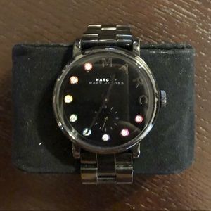 Black Marc Jacobs watch with rainbow dials